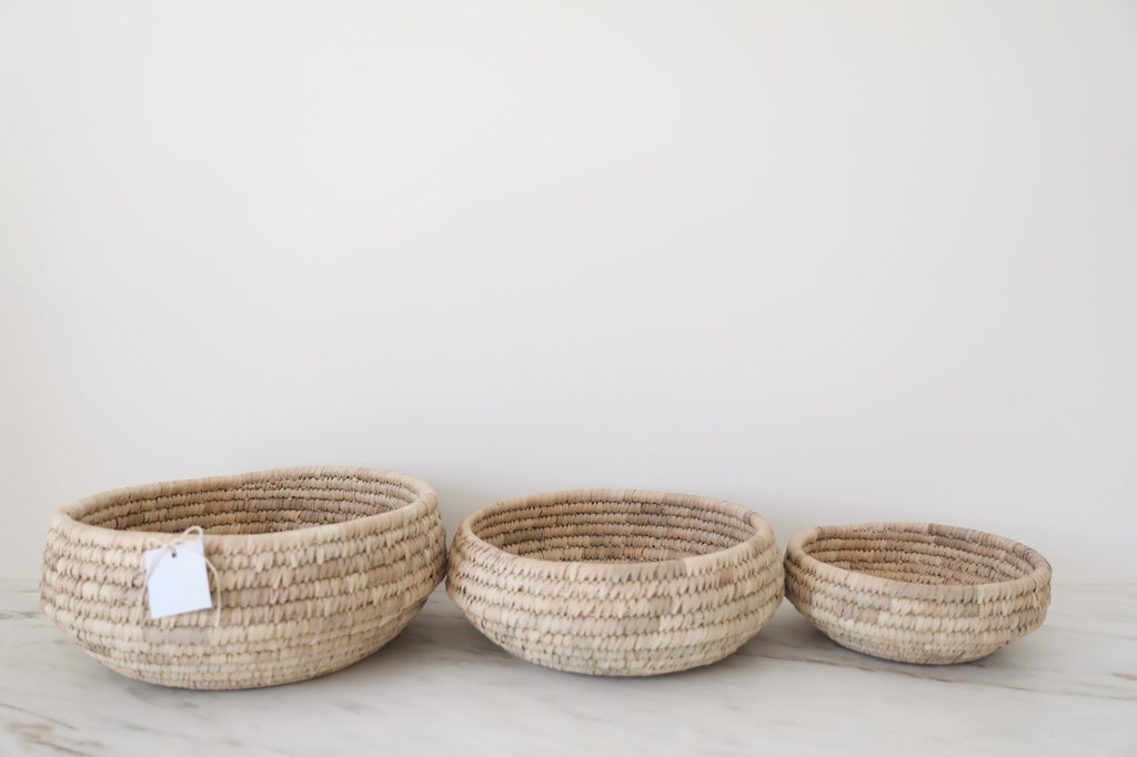 HAND WOVEN ROUND BASKETS