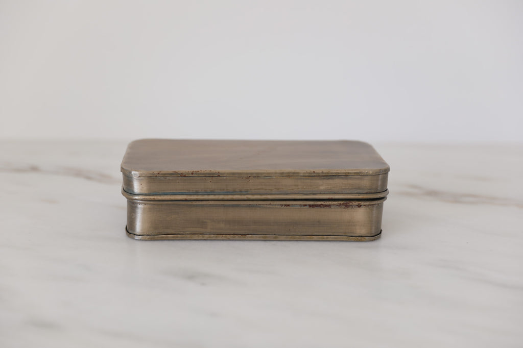 Antique Brass Lidded Boxes, brass box, brass decor, shelf decor