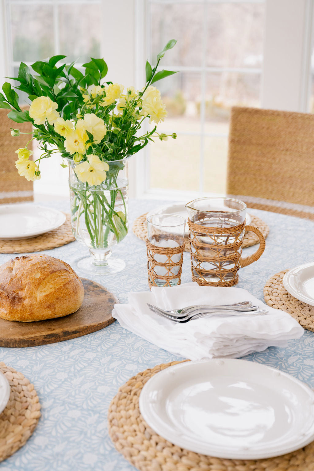 Rattan Pitcher and glasses