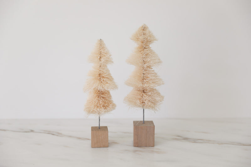 Cream Sisal Bottle Brush Trees, christmas decor, christmas tree decoration, holiday decor, christmas decor for coffee table, christmas decor for entry, neutral christmas decor, coastal christmas decor, coastal holiday decor