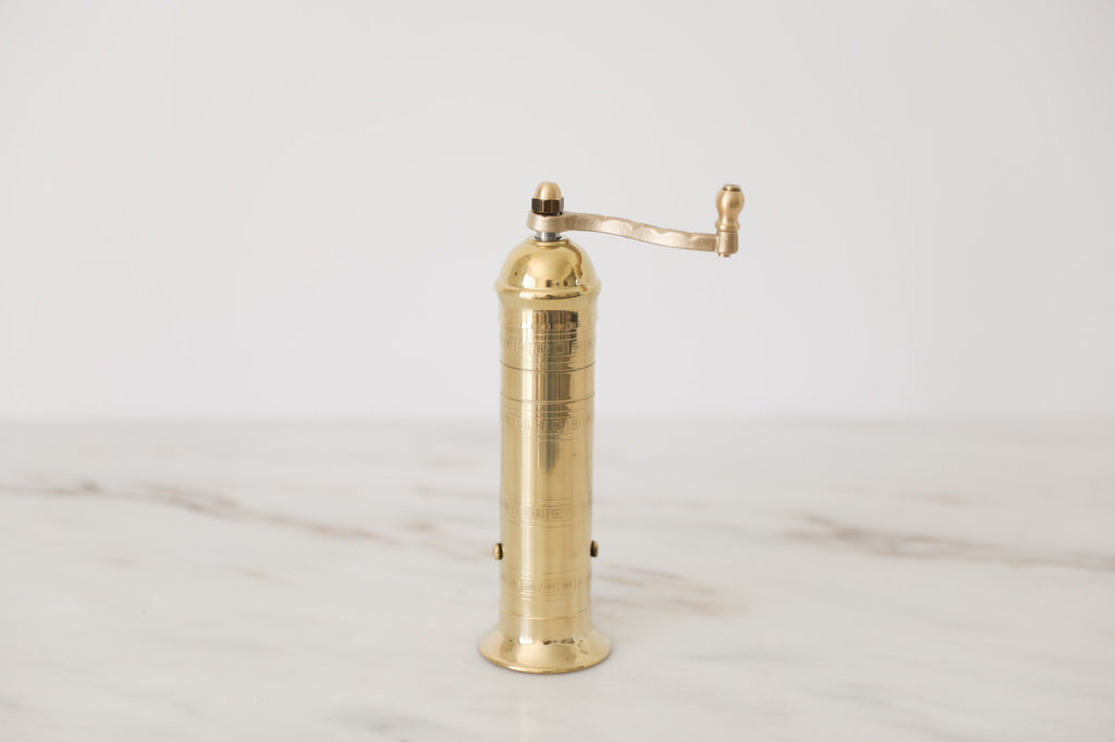 EUROPEAN BRASS PEPPER MILL, 8”