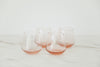 BLUSH PINK STEMLESS WINE GLASSES, SET OF 4