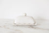 WHITE RUFFLE DOMED BUTTER DISH