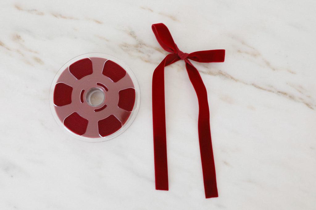 Holiday Red Swiss Velvet Ribbon