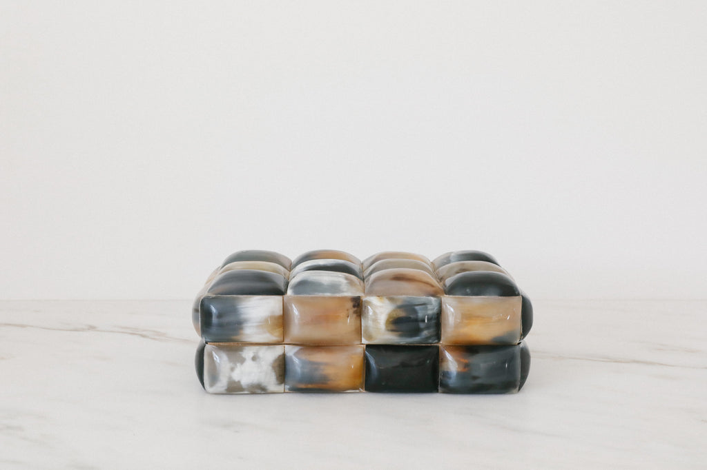 Natural Horn Lidded Box, decor boxes, decorative box, shelf decor