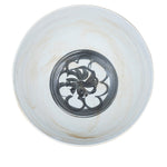 BLACK AND WHITE FLORAL BOWL - LARGE