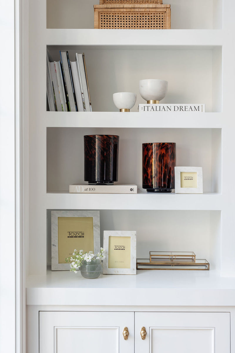 White Marble Picture Frame, affordable bookshelf decor