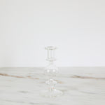 CLEAR GLASS CANDLESTICK, SMALL