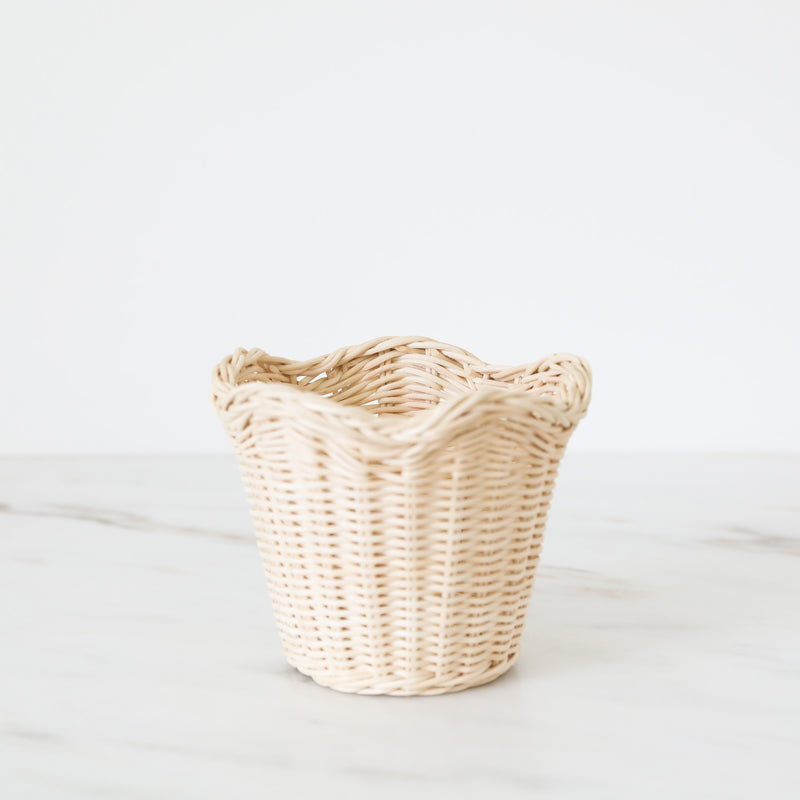 Wavy Wicker Basket, Small