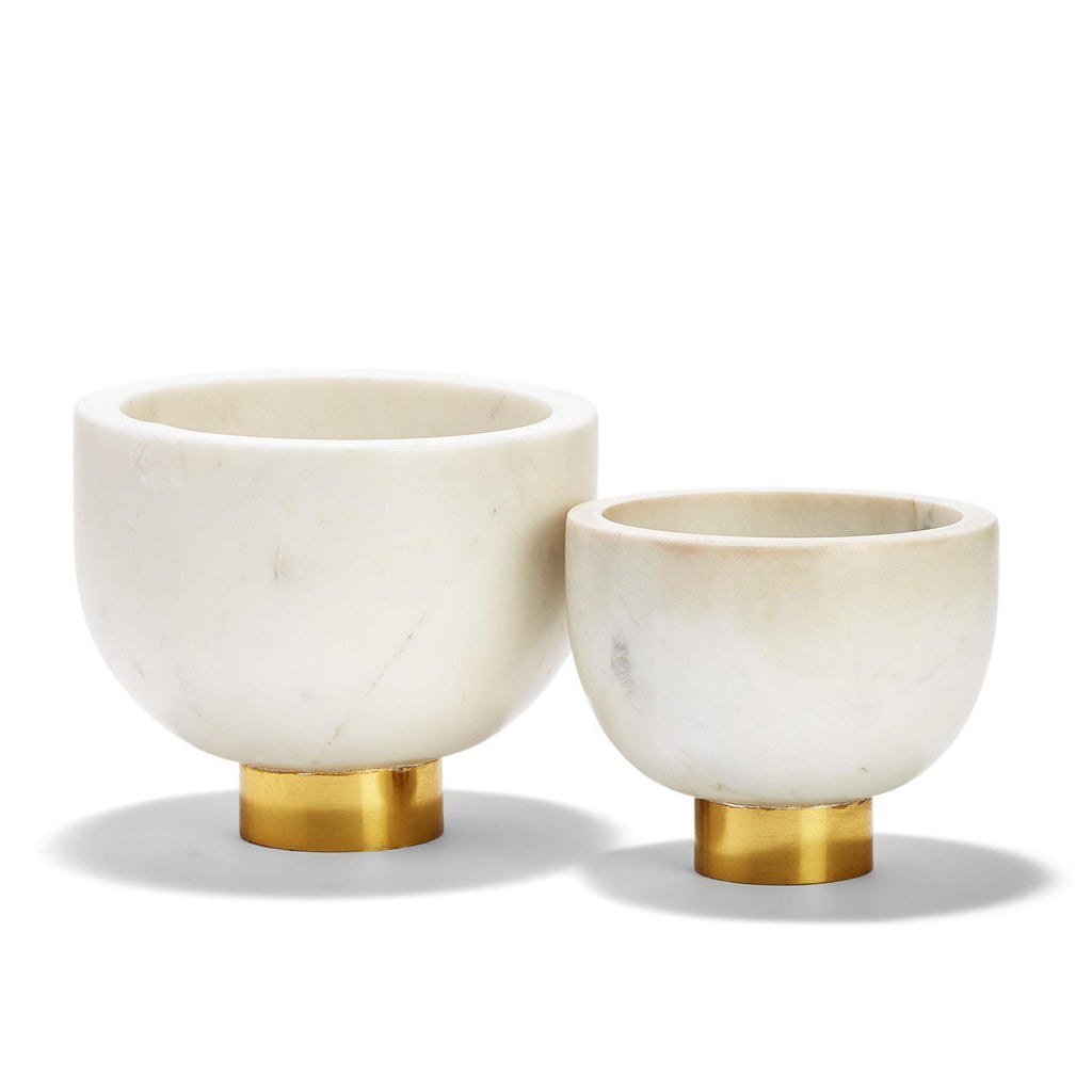 Marble and Brass Footed Bowls