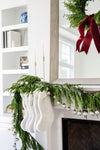 Natural Touch Norfolk Pine Garland, 60" on fireplace mantel